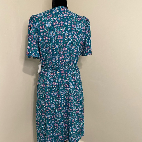 NWT Draper James Blue and Purple Floral True Wrap Dress - Picture 8 of 16